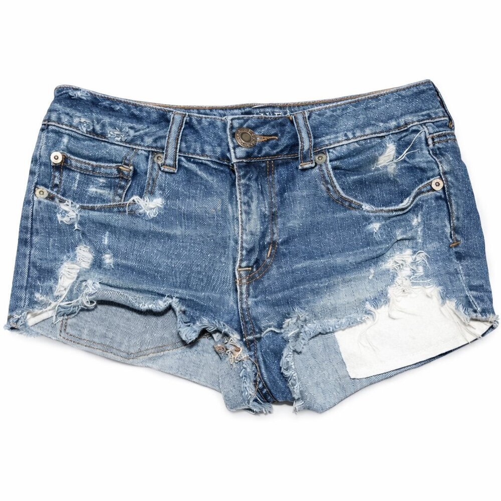 AMERICAN EAGLE Shortie Distressed Jean Shorts 4